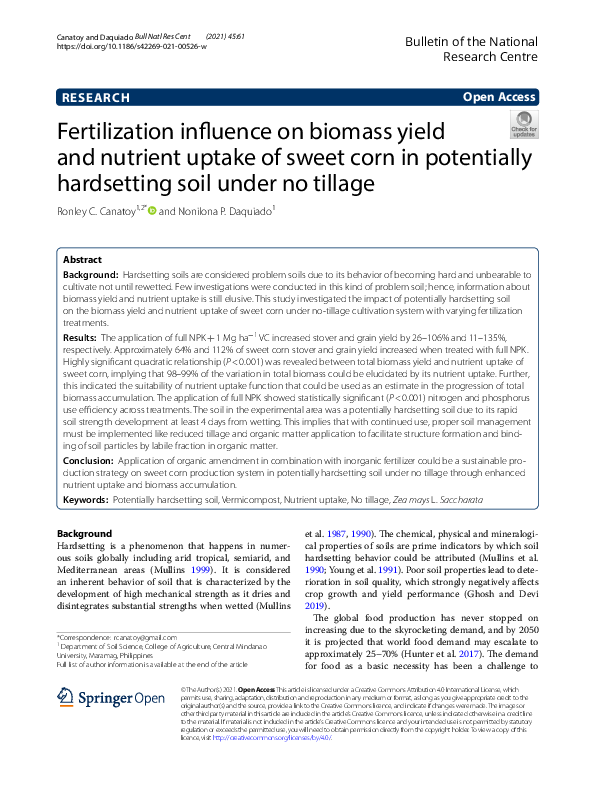 (PDF) Fertilization influence on biomass yield and nutrient uptake of ...