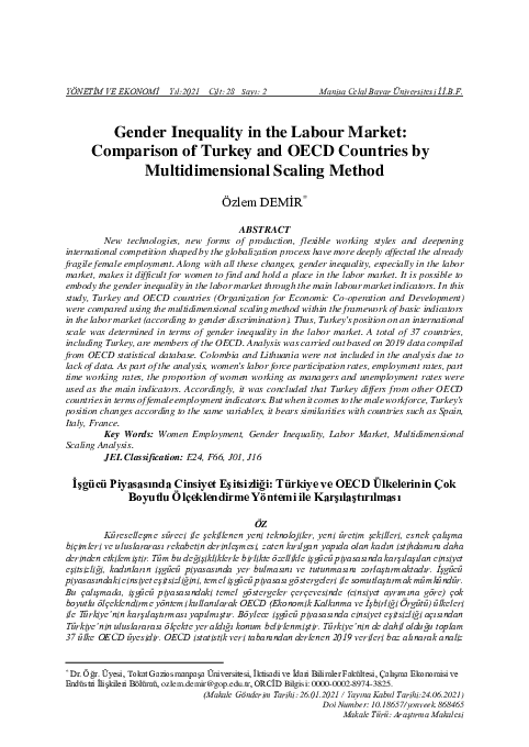 (PDF) Gender Inequality in the Labour Market: Comparison of Turkey and ...