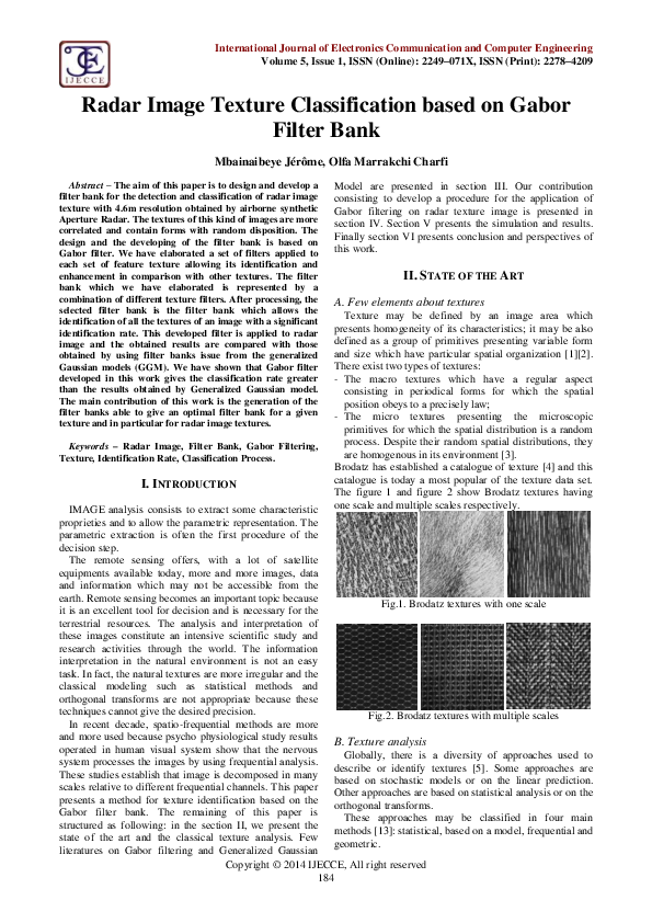 Image showcasing (PDF) Radar Image Texture Classification based on Gabor Filter Bank