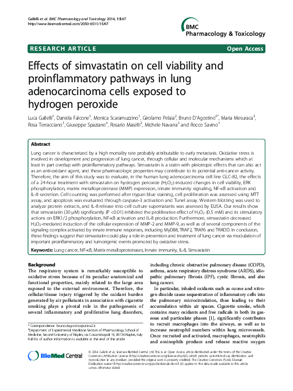 (PDF) Effects of simvastatin on cell viability and proinflammatory ...