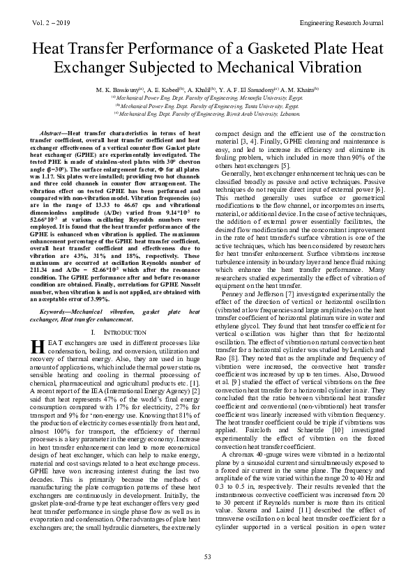 (PDF) Heat Transfer Performance of a Gasketed Plate Heat Exchanger ...