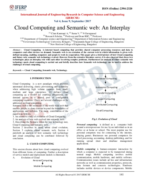 (PDF) Cloud Computing and Semantic web: An Interplay