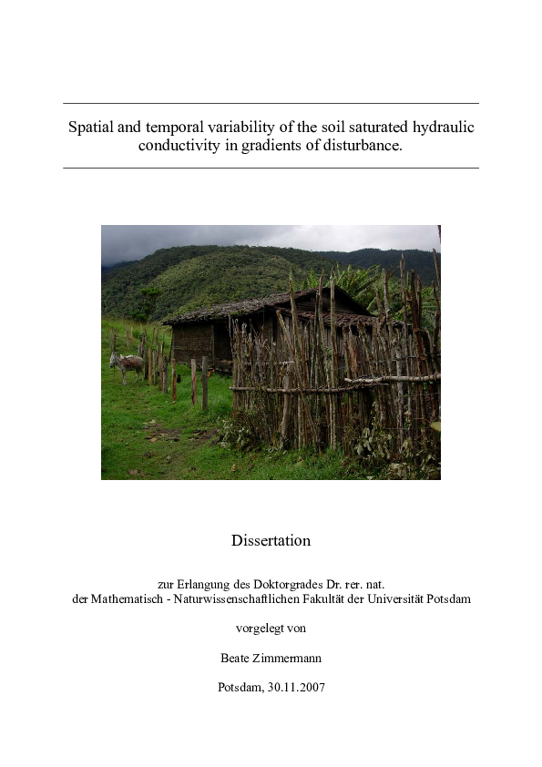 (PDF) Spatial and temporal variability of soil saturated hydraulic ...