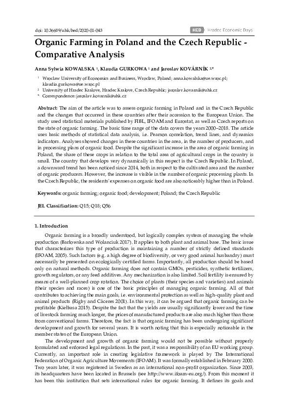 (PDF) Organic Farming in Poland and the Czech Republic - Comparative ...