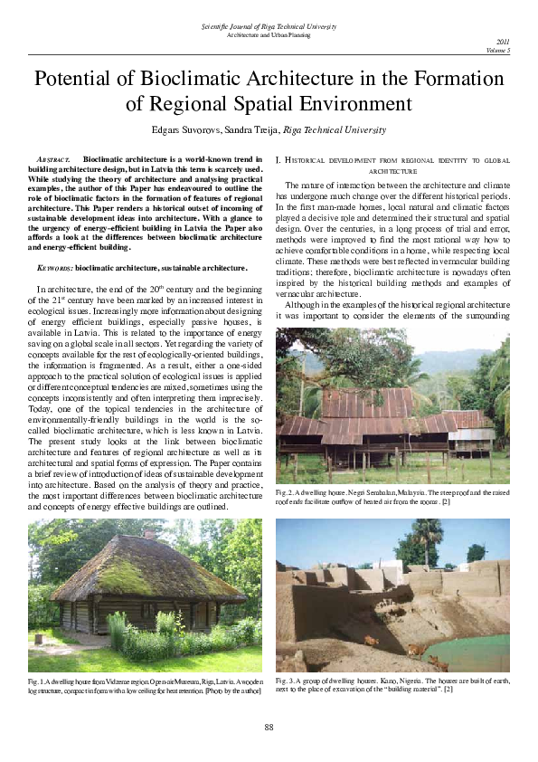 (PDF) Potential of Bioclimatic Architecture in the Formation of ...