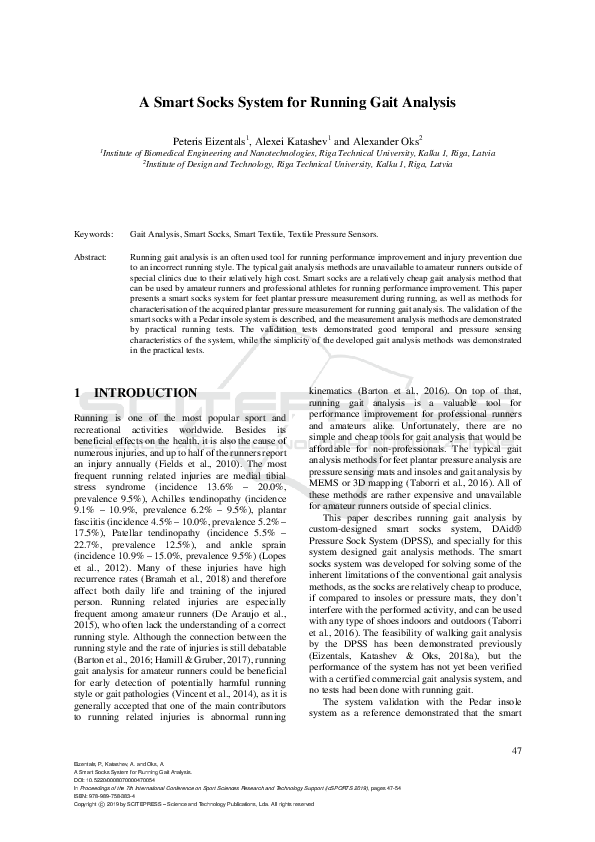 (PDF) A Smart Socks System for Running Gait Analysis