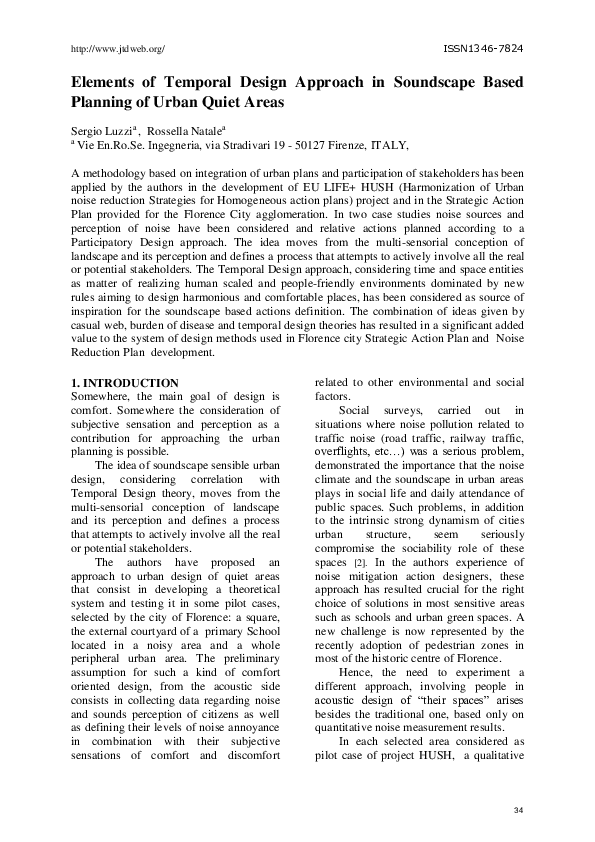 (PDF) Elements of Temporal Design Approach in Soundscape Based Planning ...