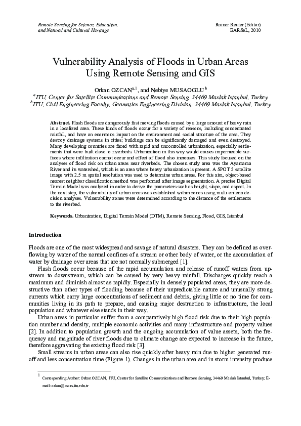 (PDF) Vulnerability Analysis of Floods in Urban Areas Using Remote ...