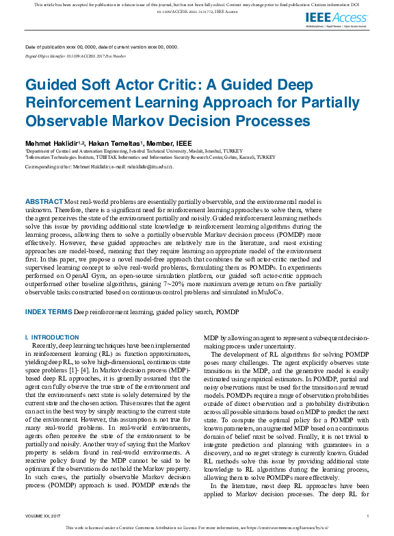(PDF) Guided Soft Actor Critic: A Guided Deep Reinforcement Learning ...