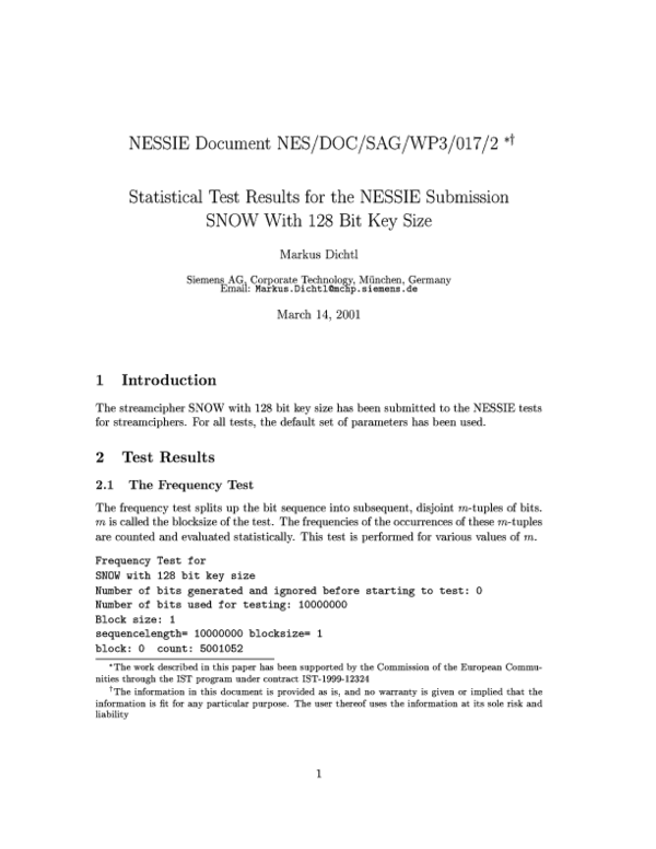 (PDF) NESSIE Document NES/DOC/SAG/WP3/017/2 y