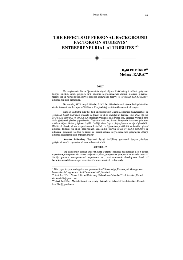 (PDF) The Effects of Personal Background Factors on Students ...
