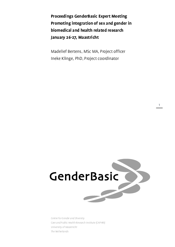 (PDF) Promoting integration of sex and gender in biomedical and health ...
