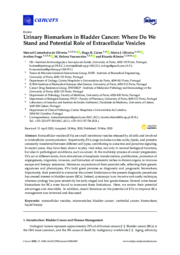 (PDF) Urinary Biomarkers in Bladder Cancer: Where Do We Stand and ...