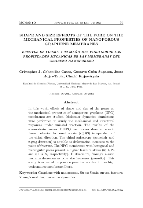 (PDF) Shape and Size Effects of the Pore on the Mechanical Properties ...