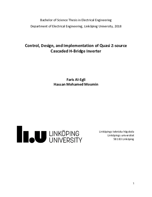 (PDF) Control , Design , and Implementation of Quasi Z-source Cascaded ...