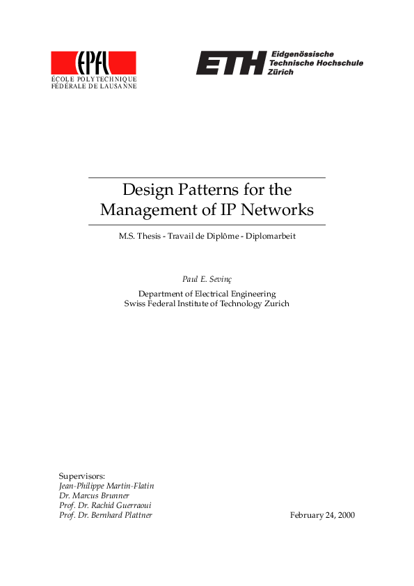 (PDF) Design Patterns for the Management of IP Networks