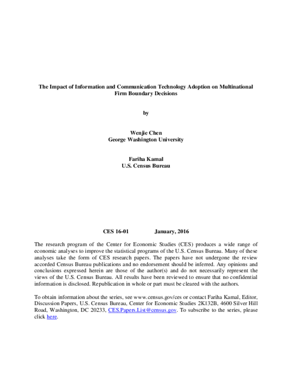 (PDF) The Impact of Information and Communication Technologies on ...