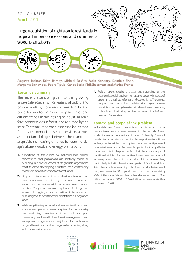 (PDF) Large acquisition of rights on forest lands for tropical timber ...