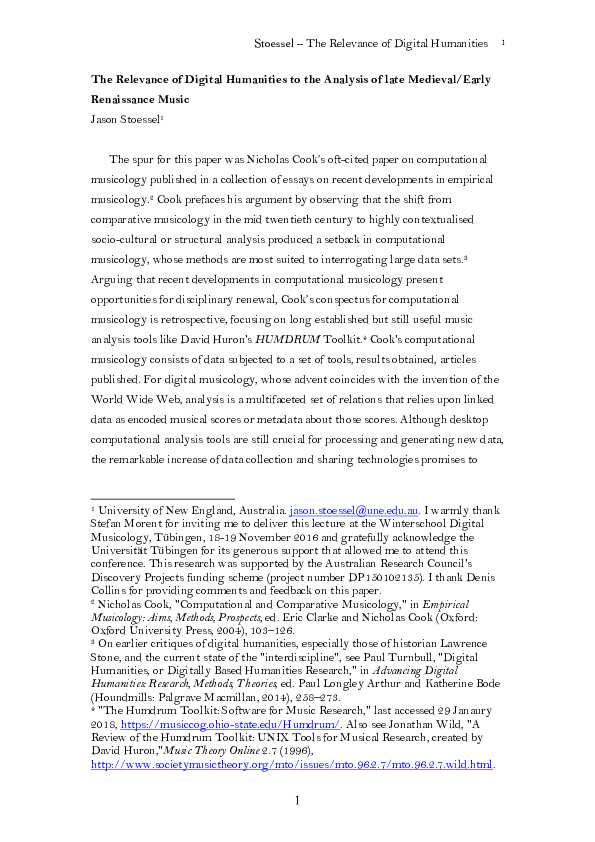 (PDF) The Relevance of Digital Humanities to the Analysis of late ...