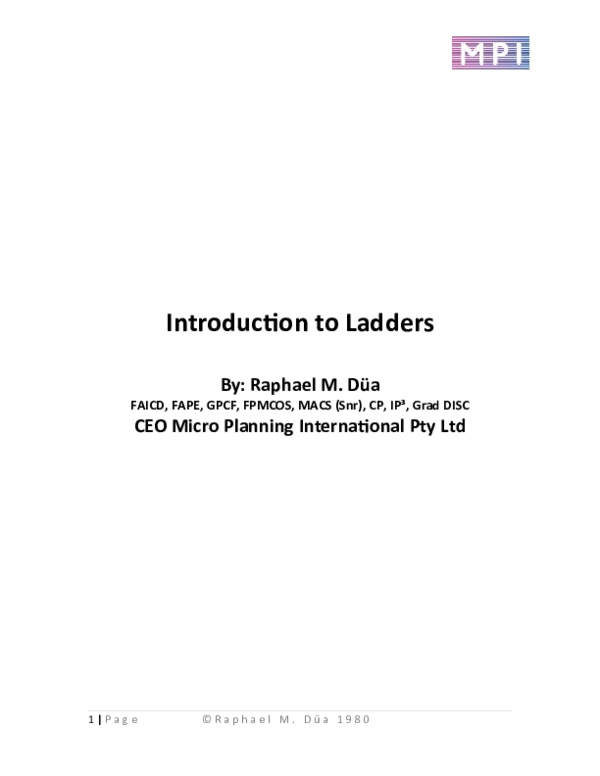 (DOC) Introduction to Ladders