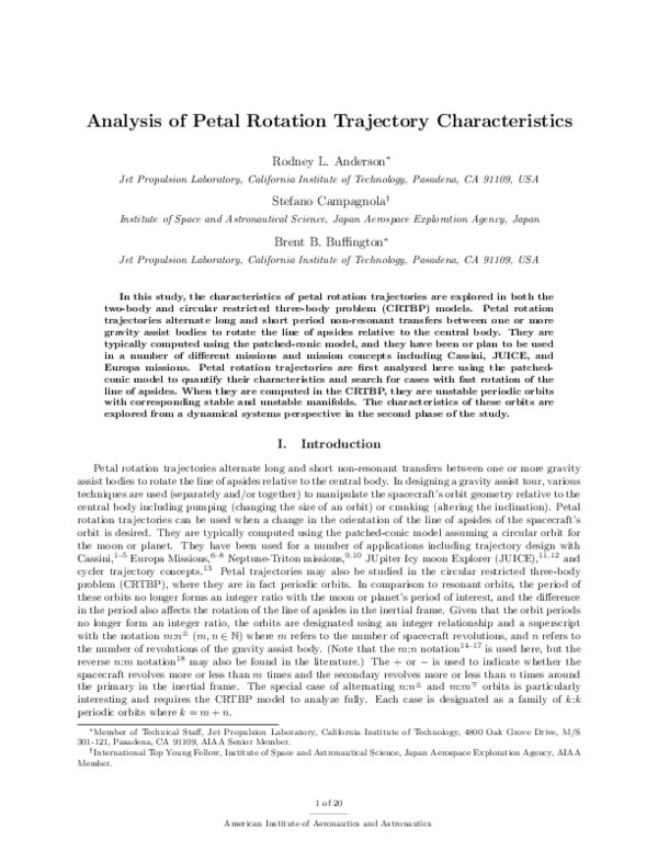 (PDF) Analysis of Petal Rotation Trajectory Characteristics