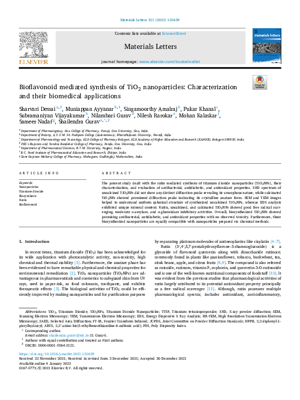 (PDF) Bioflavonoid mediated synthesis of TiO 2 nanoparticles ...