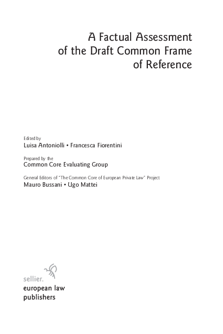 (PDF) A Factual Assessment of the Draft Common Frame of Reference by the