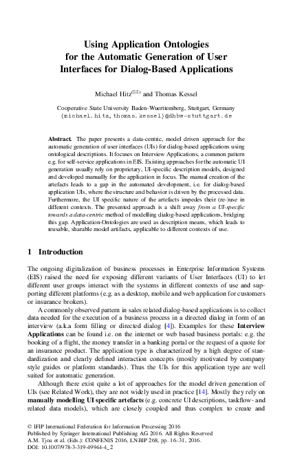 (PDF) Using Application Ontologies for the Automatic Generation of User ...