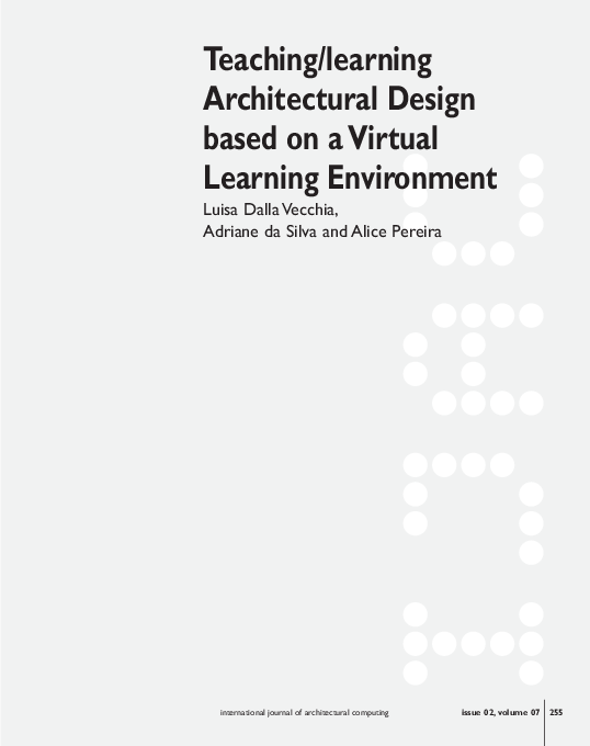 (PDF) Teaching/Learning Architectural Design based on a Virtual ...
