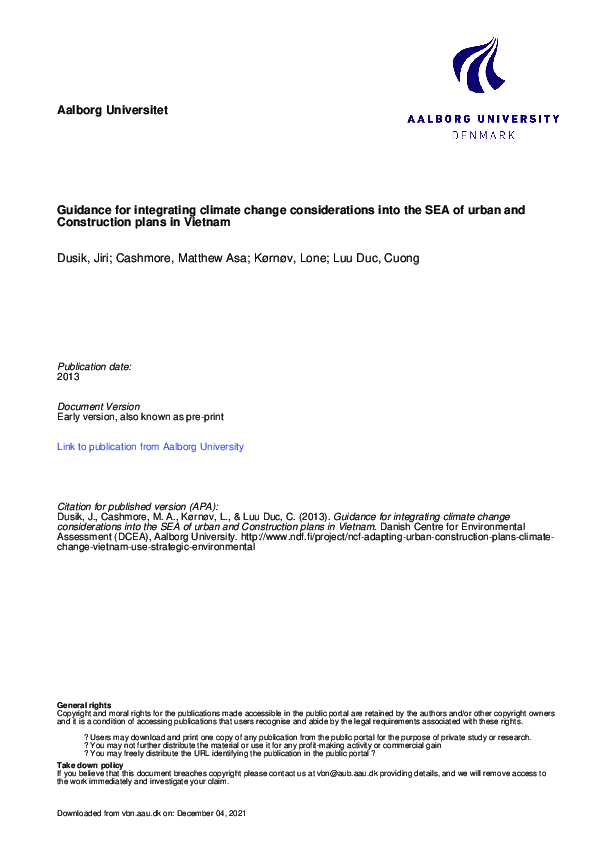 (PDF) Guidance for integrating climate change considerations into the ...