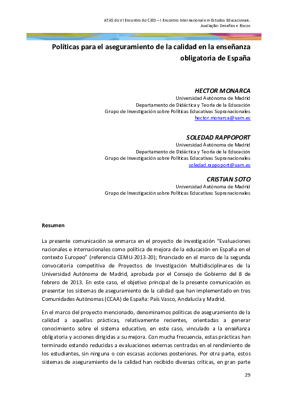 (PDF) Políticas para el aseguramiento de la calidad en la enseñanza ...