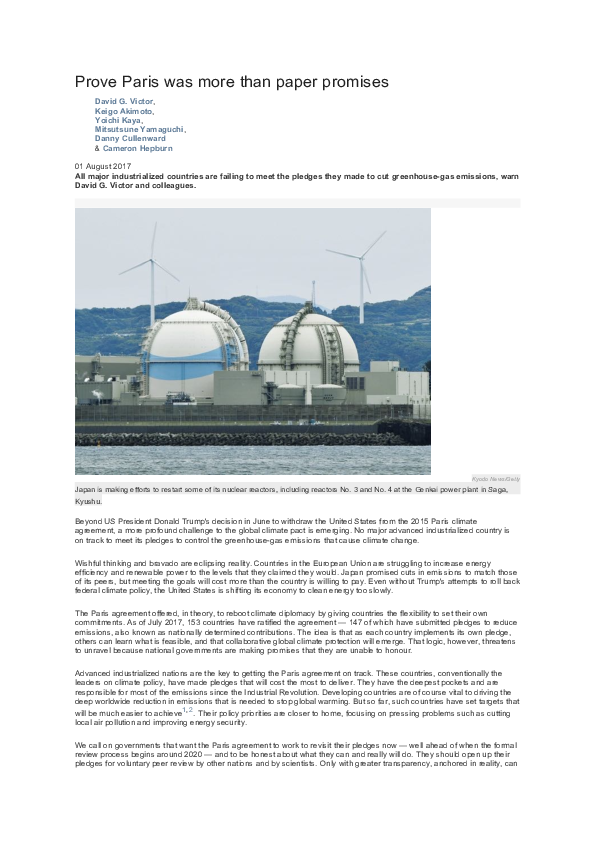 (PDF) Prove Paris was more than paper promises
