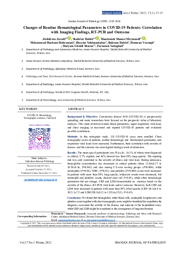 (DOC) Changes of Routine Hematological Parameters in COVID-19 Patients ...