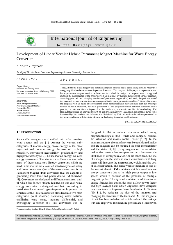 (PDF) Development of Linear Vernier Hybrid Permanent Magnet Machine for ...