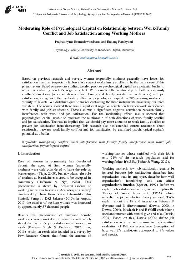 (PDF) Moderating Role of Psychological Capital on Relationship between ...