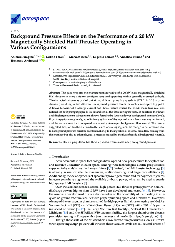 (PDF) Background Pressure Effects on the Performance of a 20 kW ...