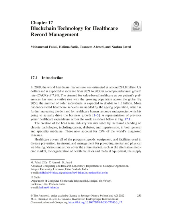 (PDF) Blockchain Technology for Healthcare Record Management