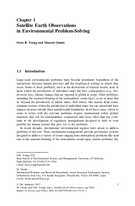 (PDF) Satellite Earth Observations in Environmental Problem-Solving
