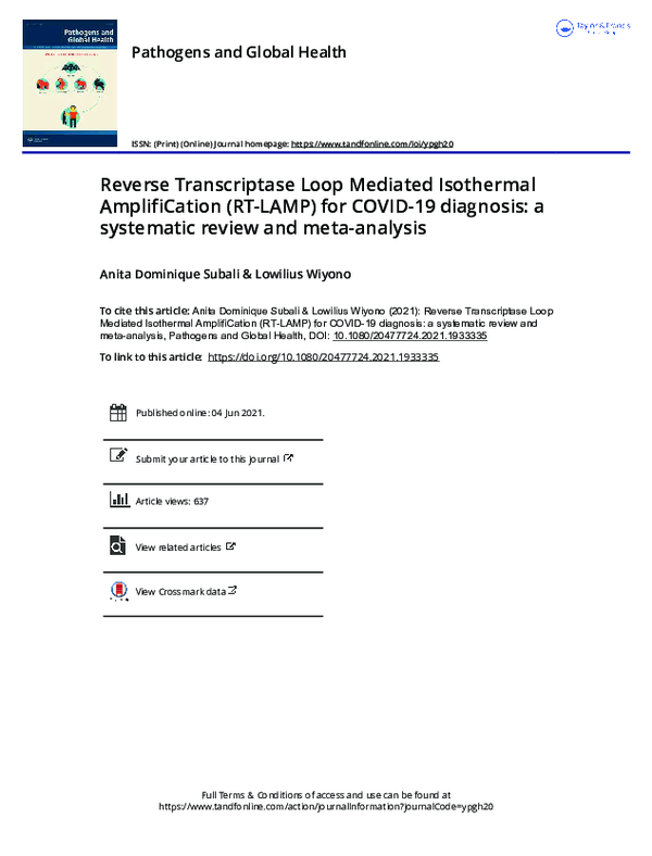 (PDF) Reverse Transcriptase Loop Mediated Isothermal Amplification (RT ...