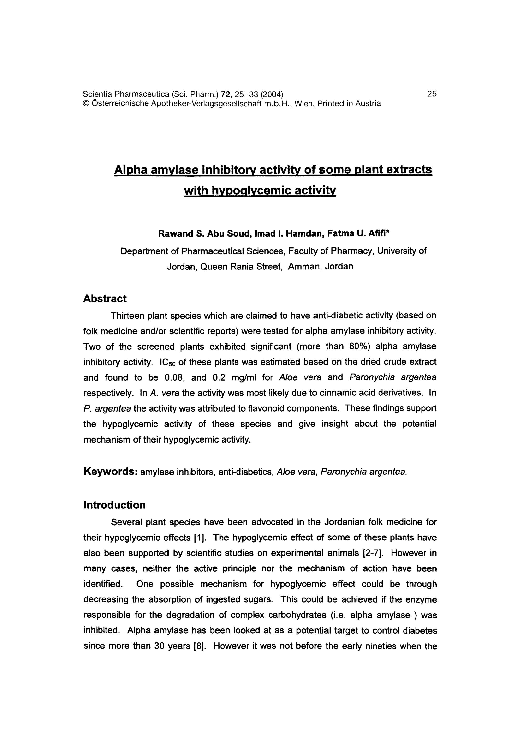 (PDF) Alpha amylase inhibitory activitv of some plant extracts with ...
