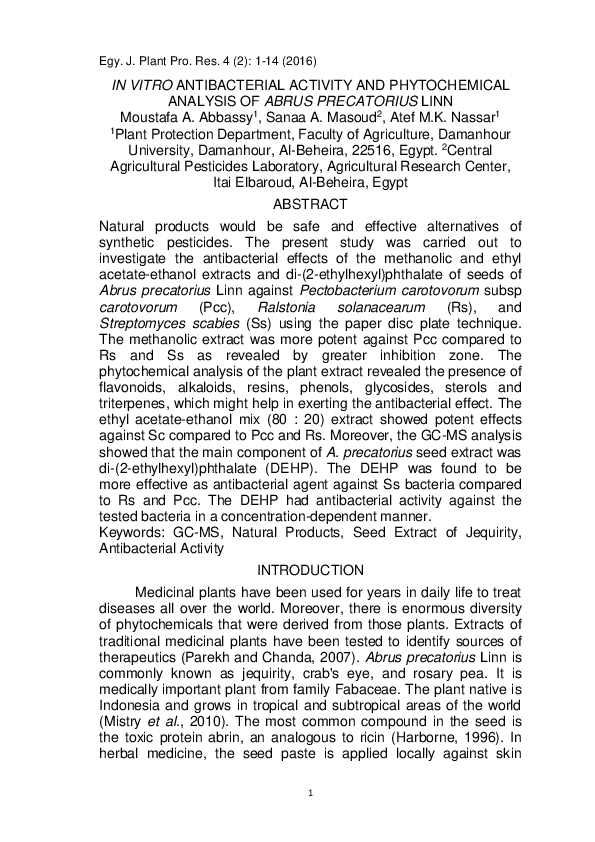 (PDF) In Vitro Antibacterial Activity and Phytochemical Analysis of ...
