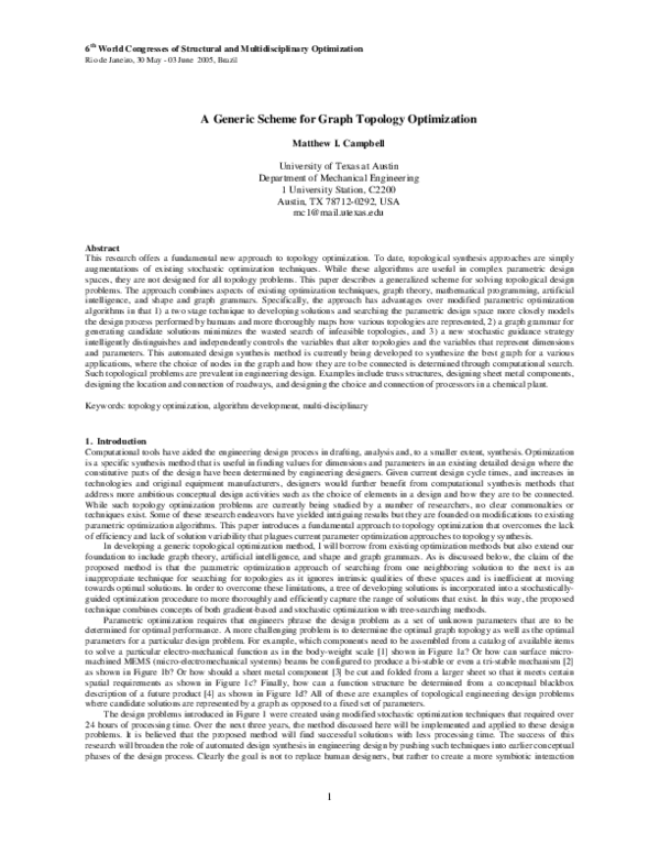 (PDF) A generic scheme for graph topology optimization