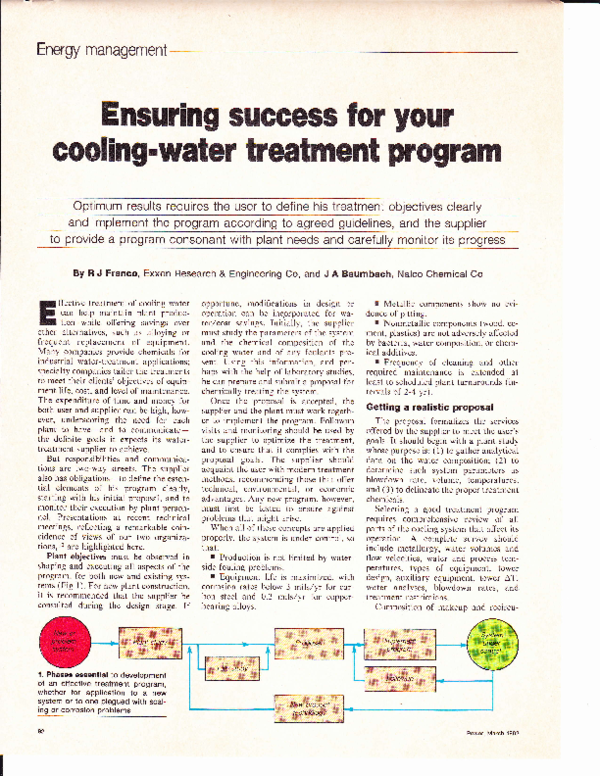 (PDF) Ensuring success for your coolingwater treatment program