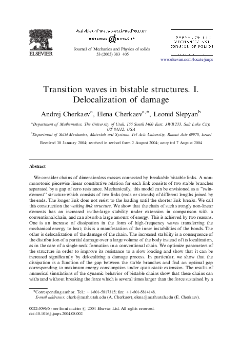 (PDF) Transition waves in bistable structures