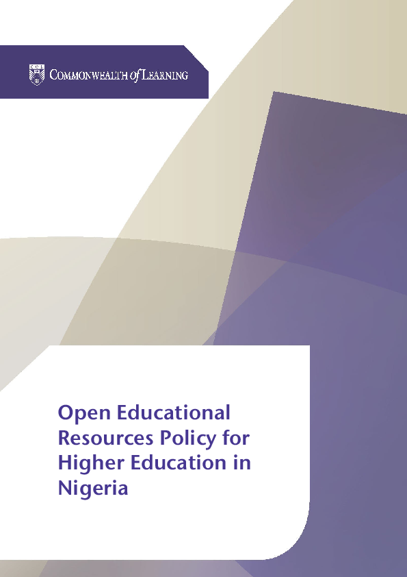 (PDF) Open Educational Resources Policy for Higher Education in Nigeria