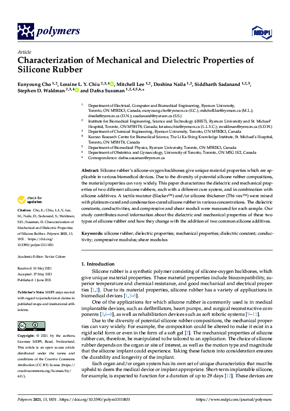 (PDF) Characterization of Mechanical and Dielectric Properties of ...