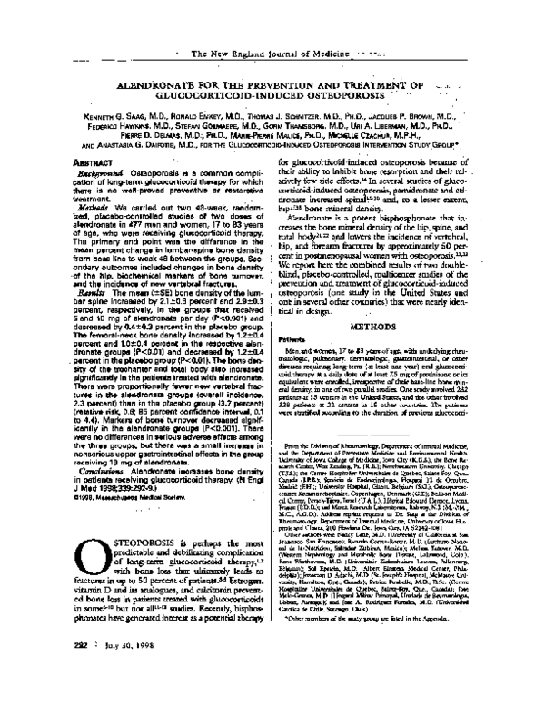 (PDF) Alendronate for the prevention and treatment of glucocorticoid ...