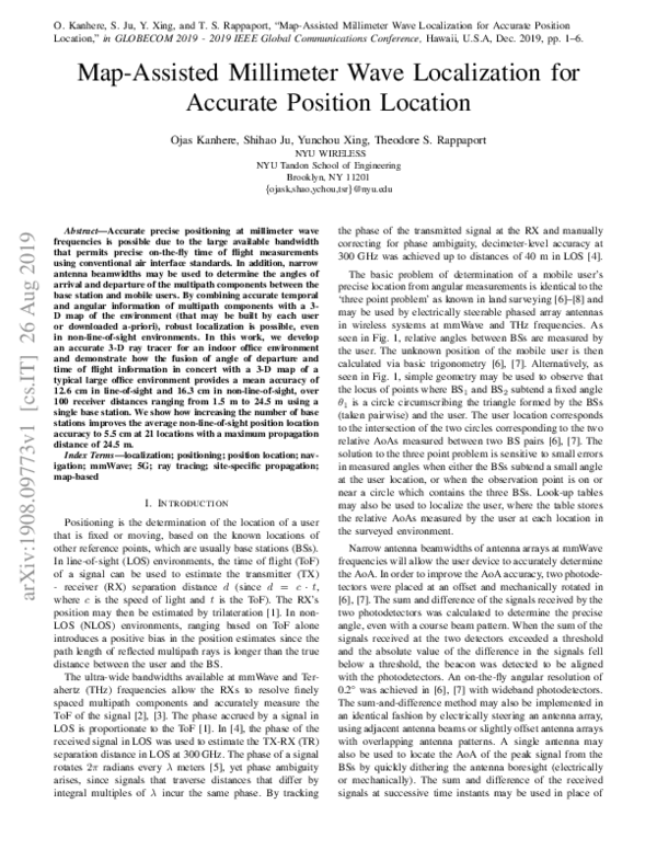 (PDF) Map-Assisted Millimeter Wave Localization for Accurate Position ...