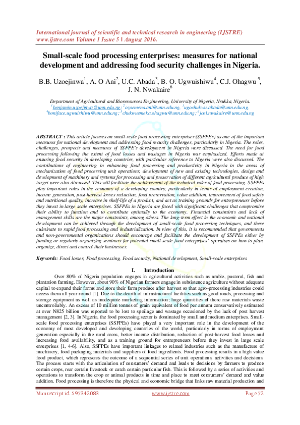 pdf-small-scale-food-processing-enterprises-measures-for-national-development-and-addressing
