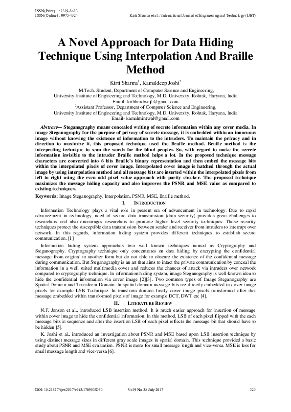 (PDF) A Novel Approach for Data Hiding Technique Using Interpolation ...